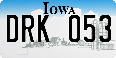 IA license plate DRK053