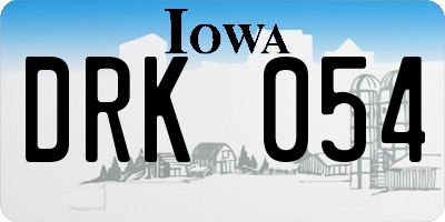 IA license plate DRK054