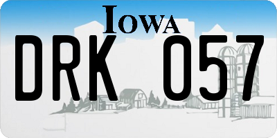 IA license plate DRK057