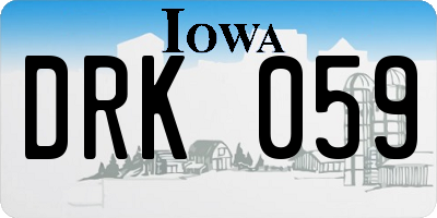 IA license plate DRK059