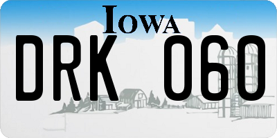 IA license plate DRK060