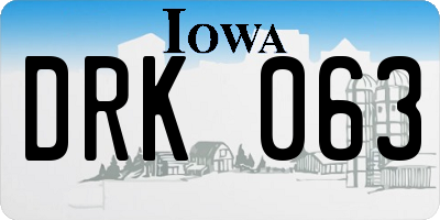 IA license plate DRK063