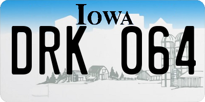 IA license plate DRK064