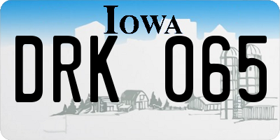 IA license plate DRK065