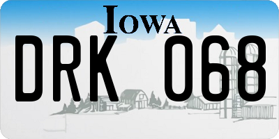 IA license plate DRK068