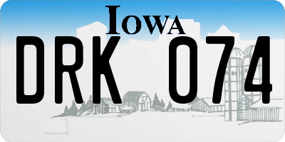 IA license plate DRK074