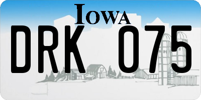 IA license plate DRK075