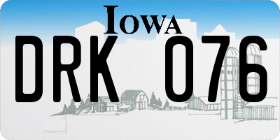 IA license plate DRK076