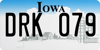 IA license plate DRK079