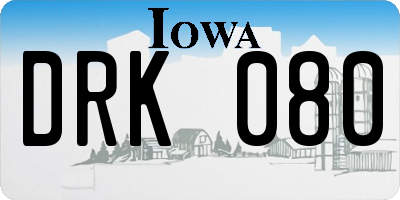 IA license plate DRK080