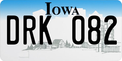 IA license plate DRK082