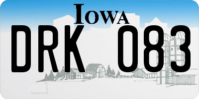 IA license plate DRK083