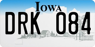 IA license plate DRK084