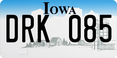 IA license plate DRK085