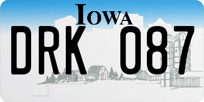 IA license plate DRK087