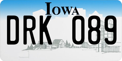 IA license plate DRK089
