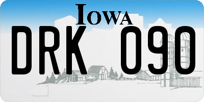 IA license plate DRK090