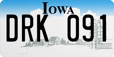 IA license plate DRK091