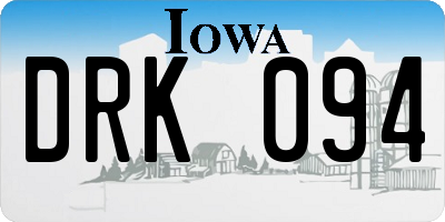 IA license plate DRK094