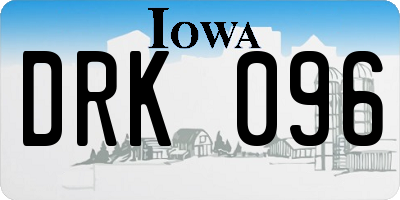 IA license plate DRK096