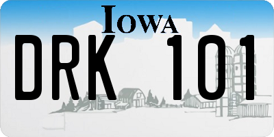 IA license plate DRK101
