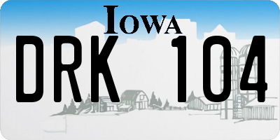 IA license plate DRK104