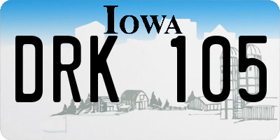 IA license plate DRK105