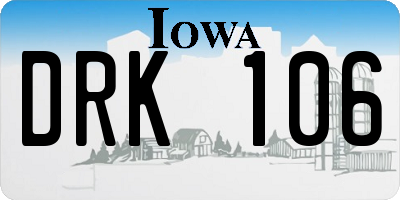 IA license plate DRK106