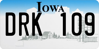 IA license plate DRK109