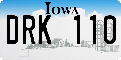 IA license plate DRK110