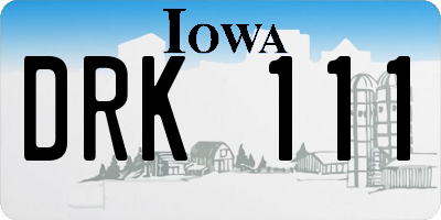 IA license plate DRK111