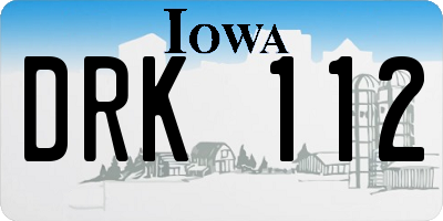 IA license plate DRK112