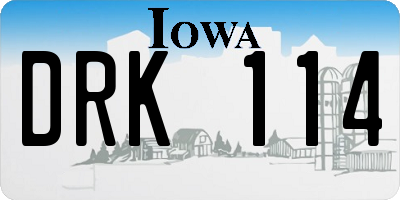 IA license plate DRK114