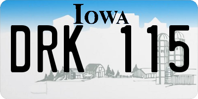 IA license plate DRK115
