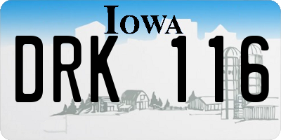 IA license plate DRK116