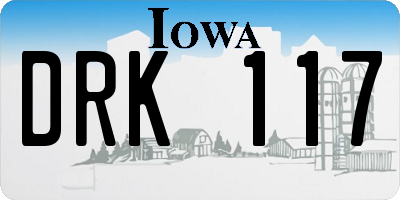 IA license plate DRK117