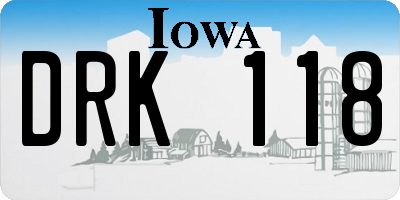 IA license plate DRK118