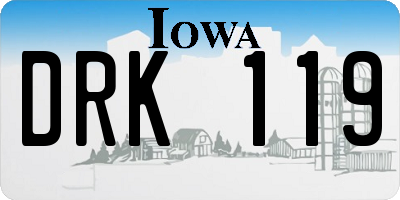 IA license plate DRK119