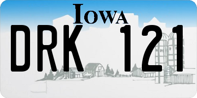 IA license plate DRK121