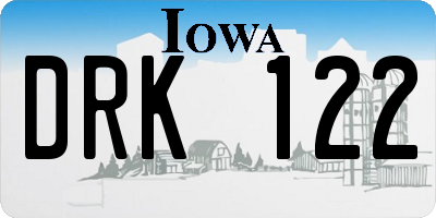 IA license plate DRK122