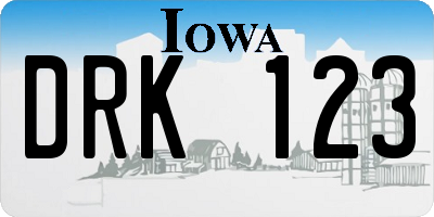 IA license plate DRK123
