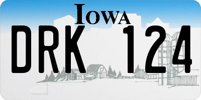 IA license plate DRK124