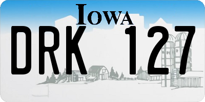 IA license plate DRK127