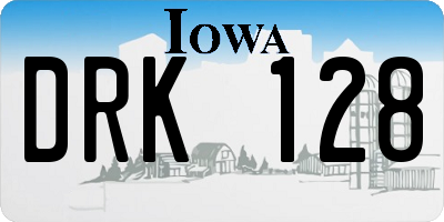 IA license plate DRK128