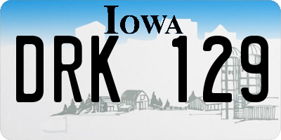 IA license plate DRK129