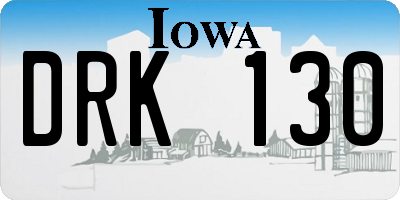 IA license plate DRK130