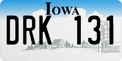 IA license plate DRK131