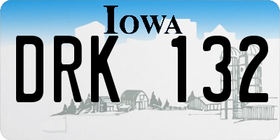 IA license plate DRK132