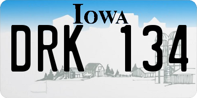 IA license plate DRK134