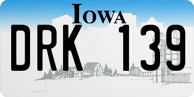 IA license plate DRK139
